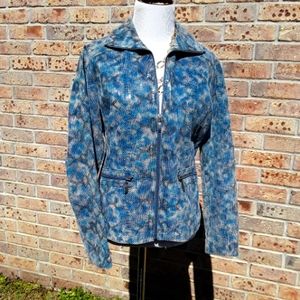 Chicos leather mock snake print zipper jacket